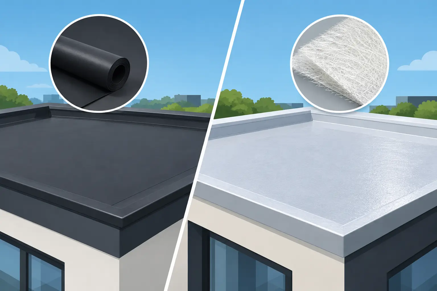 EPDM versus Fibreglass for Your Flat Roof