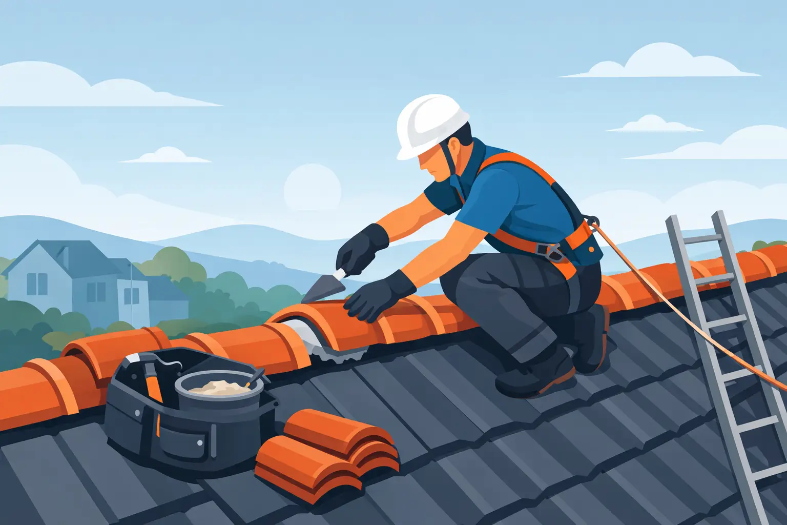 How to Fix Ridge Tiles Safely and Properly