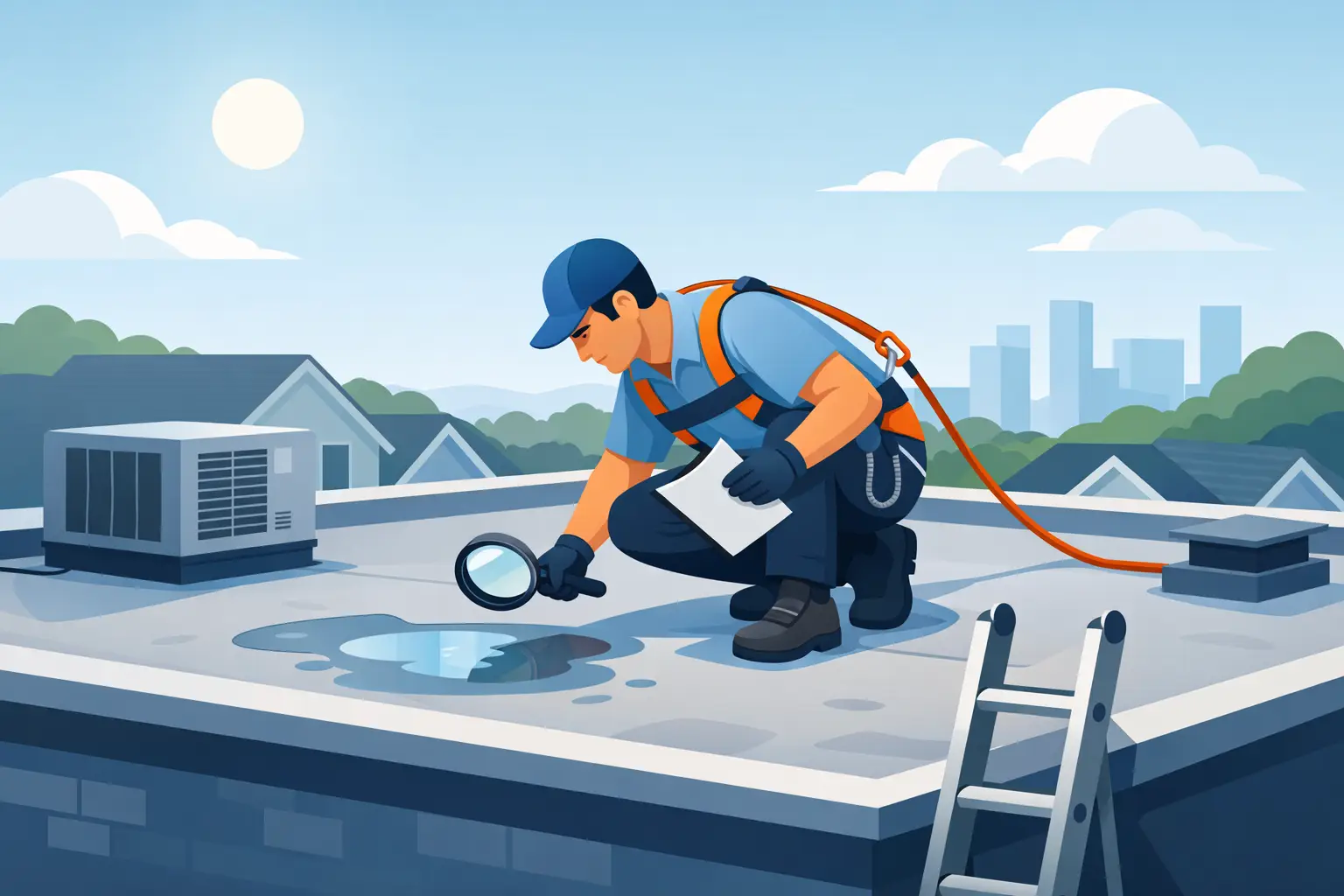 How to Inspect a Flat Roof Safely at Home