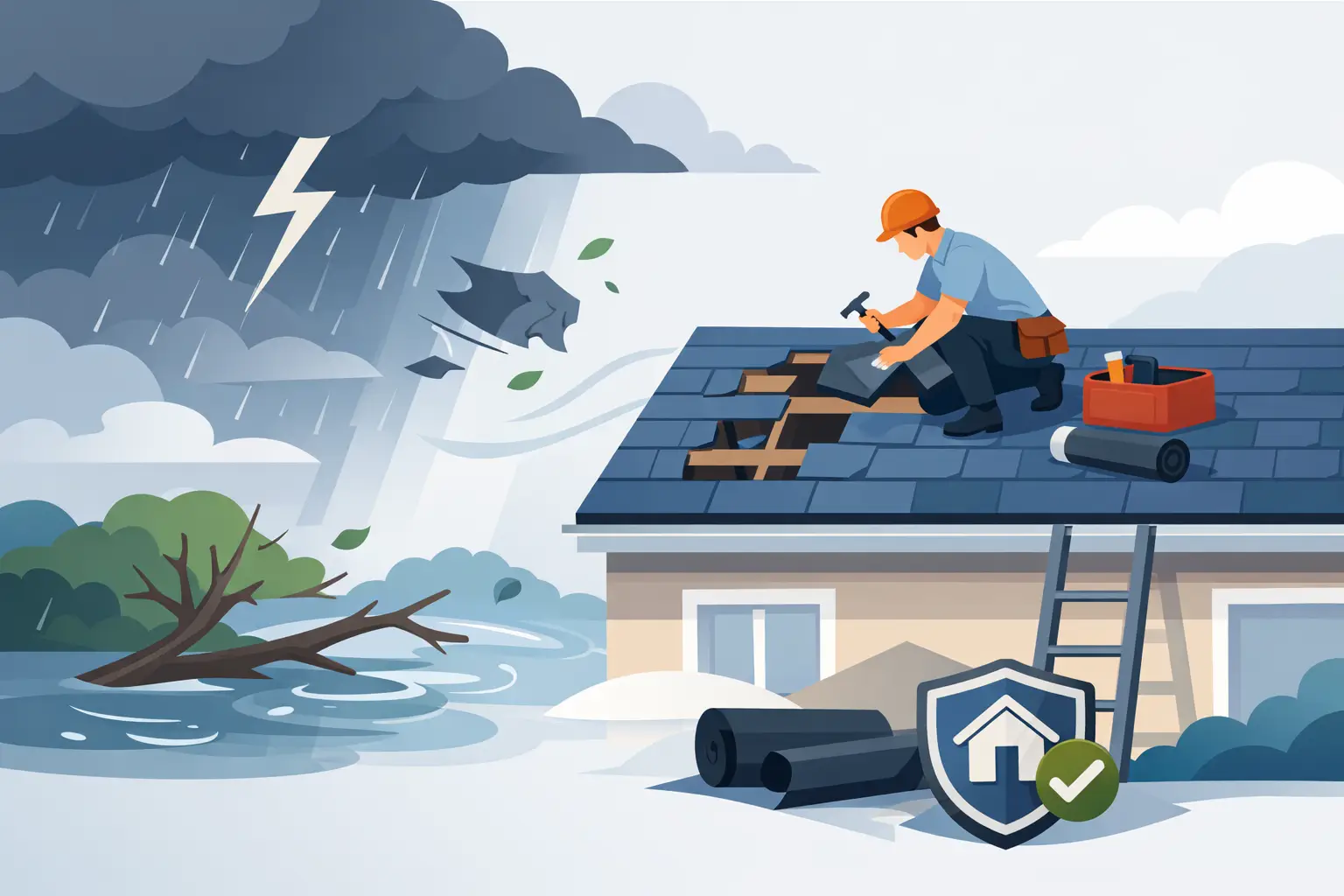 Storm Damage Roof Repair: What to Do Fast