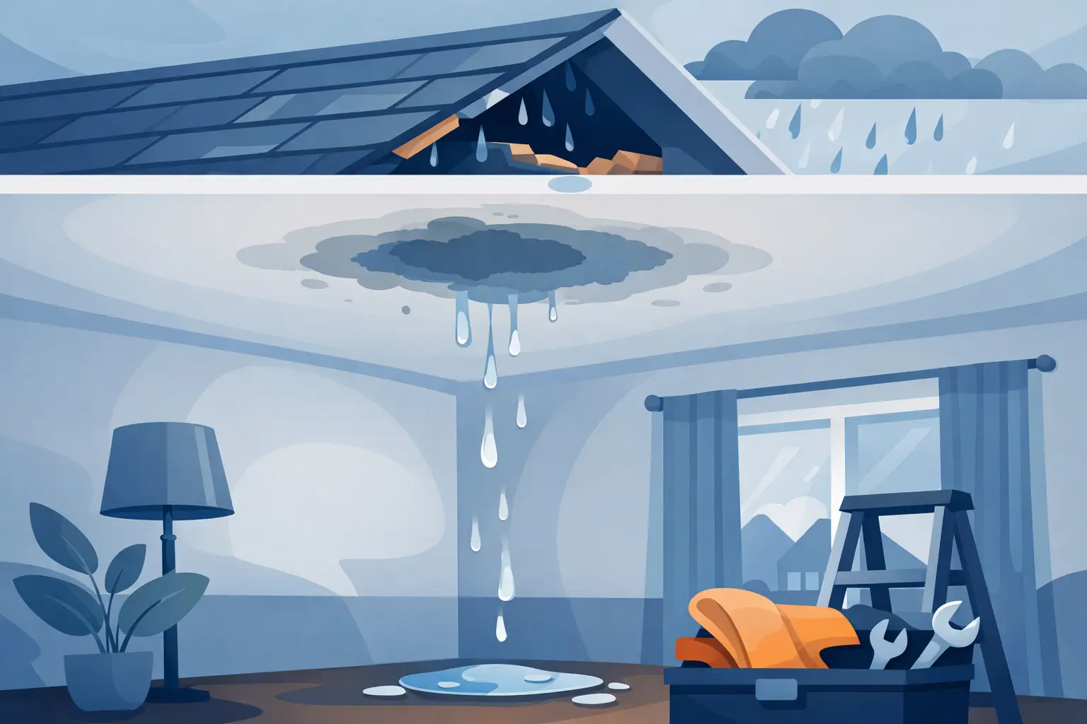 Wet Patch on Ceiling From Roof? Act Quickly